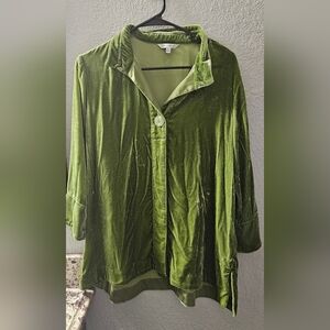 John Mark Green Crushed Velvet Blouse Medium